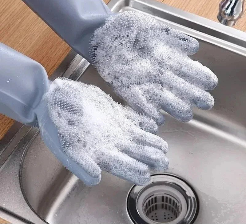 Multipurpose Silicone Cleaning Gloves for Dishwashing, Car Wash, Kitchen and Bathroom