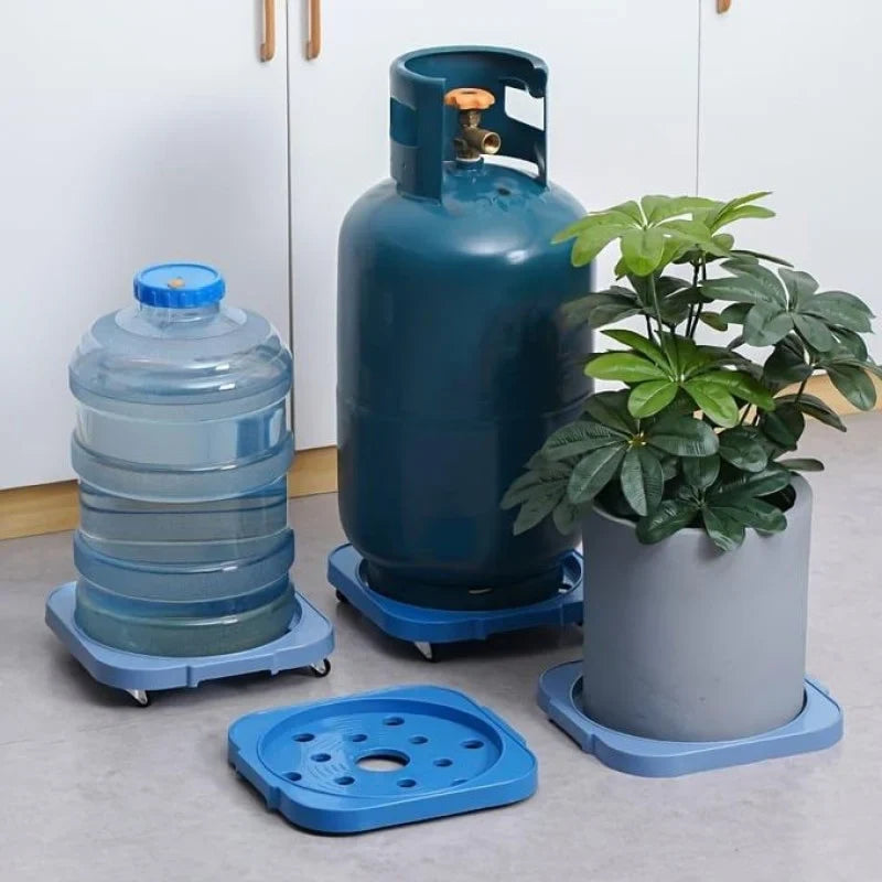 Gas cylinder base with wheels