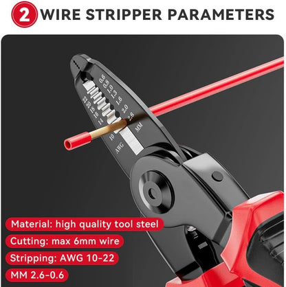Multifunctional 5 In 1 Pliers Replaceable Head Wire Stripper Diagonal