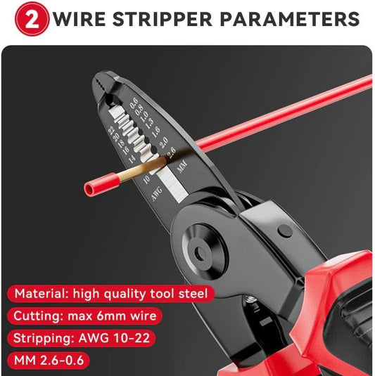 Multifunctional 5 In 1 Pliers Replaceable Head Wire Stripper Diagonal