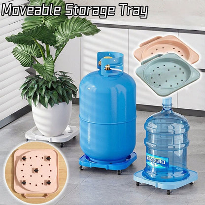 Gas cylinder base with wheels