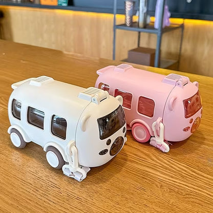 Bus-Shaped Water Bottle with Straw