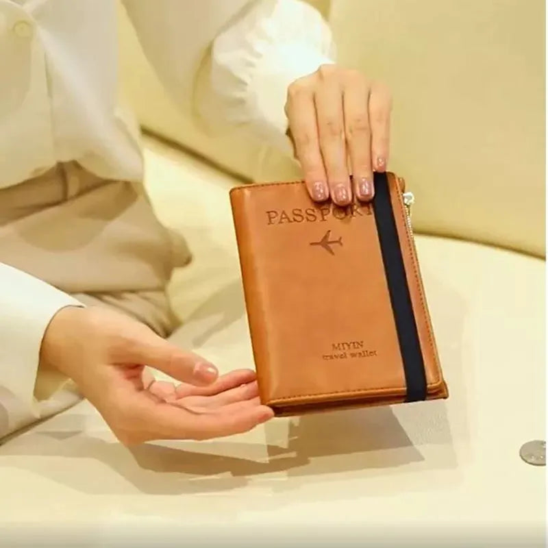 Leather Passport & Card Holder Travel Wallet
