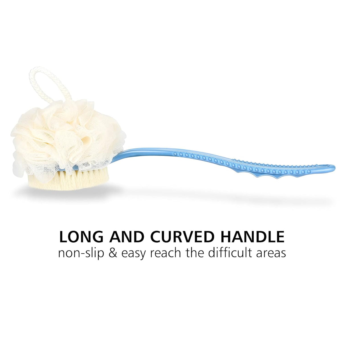 Body Brush with Curved Long Handle