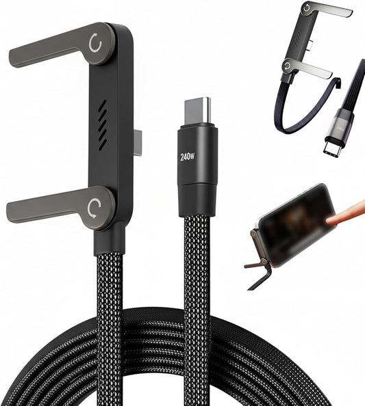 2-in-1 Invisible Holder Charger Cable – 240W Fast Charging