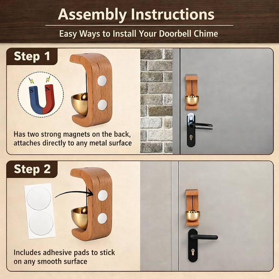 Elegant Brass Door Chime Bell for Home & Office