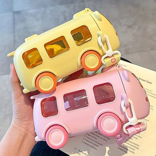 Bus-Shaped Water Bottle with Straw