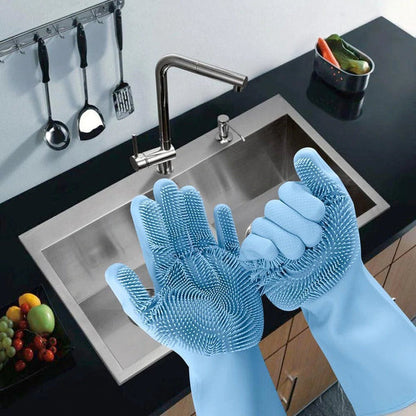 Multipurpose Silicone Cleaning Gloves for Dishwashing, Car Wash, Kitchen and Bathroom