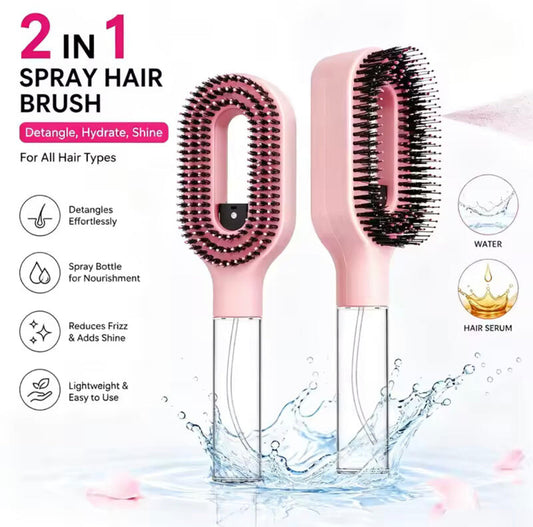 💇 2-in-1 Detangling Hairbrush With Spray Mist