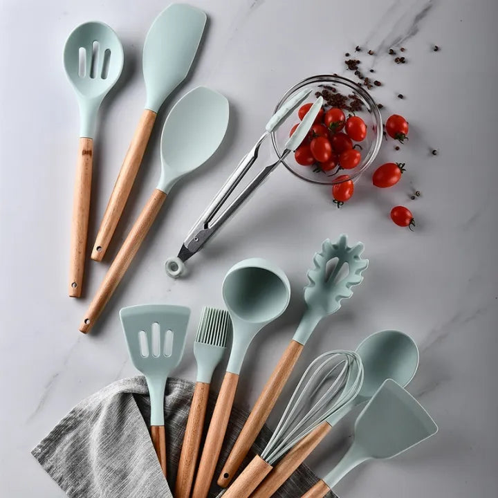 Silicone Non Stick Cooking Spoon Set 12pc