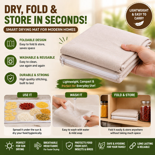 Universal Hygienic Sun Drying Mat for Masala, Haldi, Rice