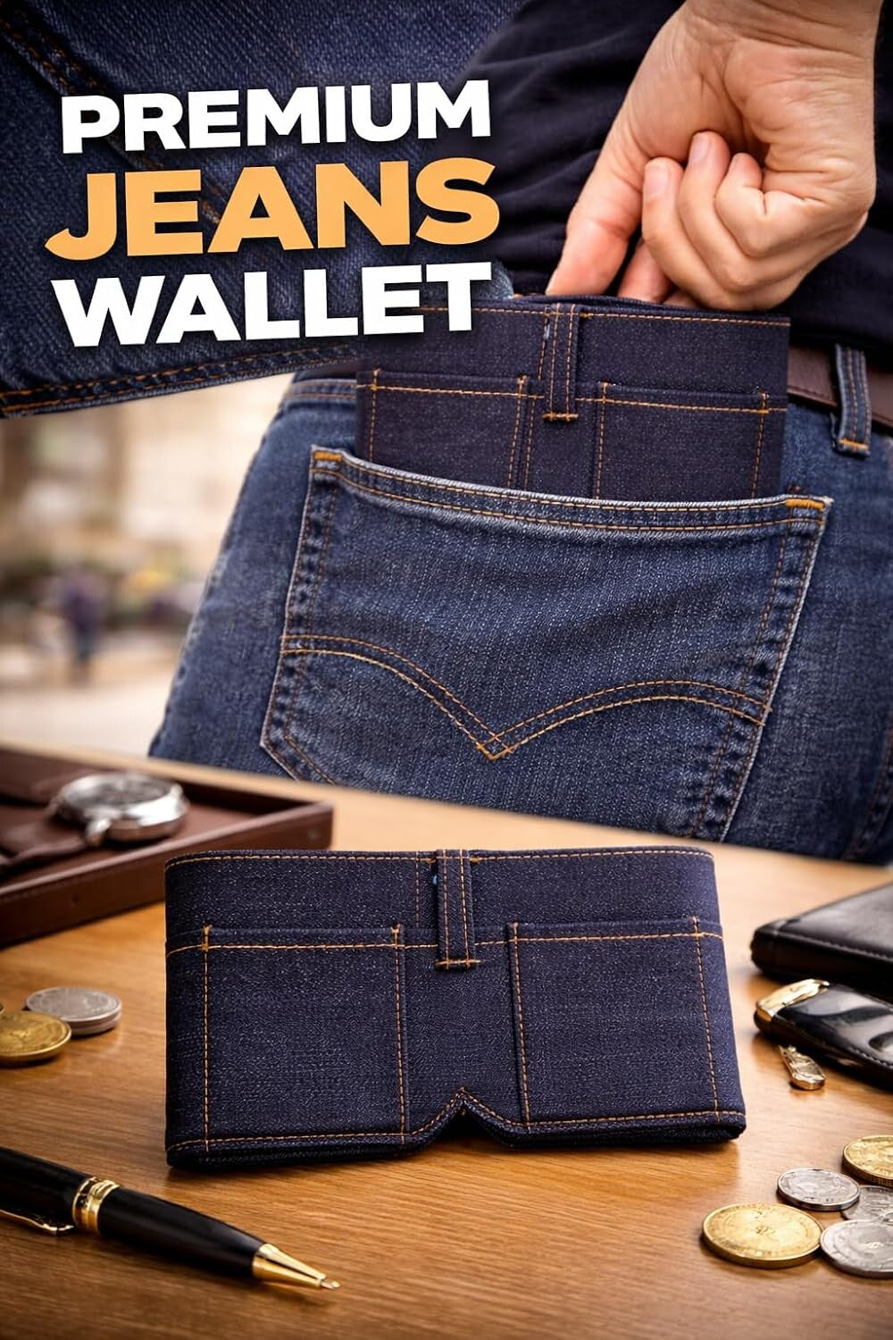 💳 Mini Jeans Foldable Wallet
