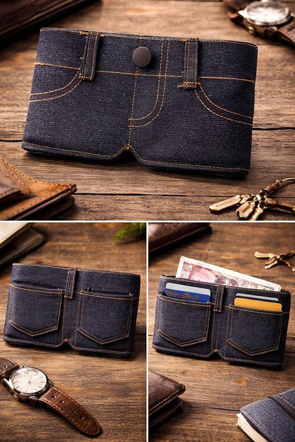 💳 Mini Jeans Foldable Wallet