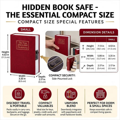 Hidden Book Safe With Combination Lock