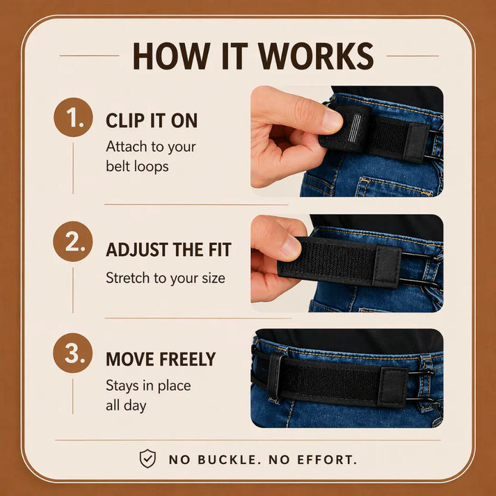 No-Buckle Pants Belt for Men & Women