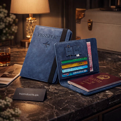 Leather Passport & Card Holder Travel Wallet
