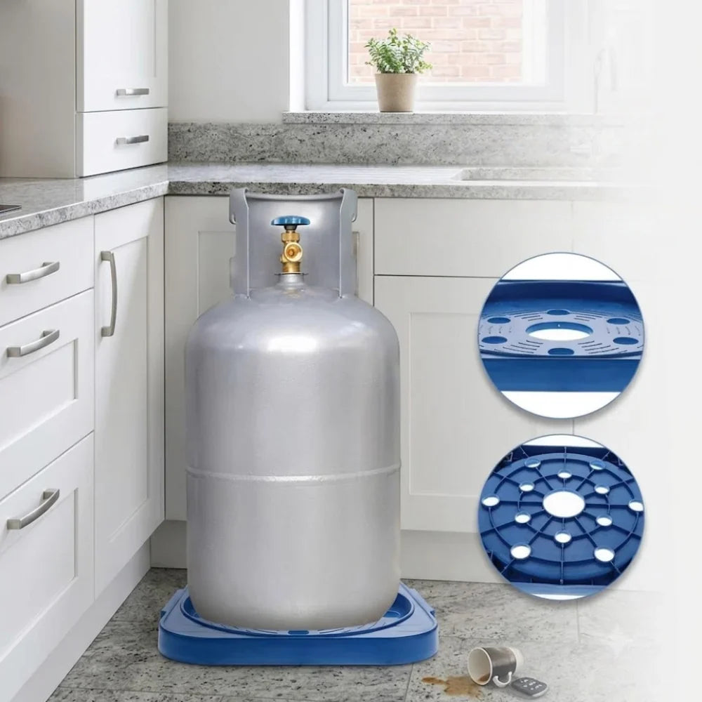Gas cylinder base with wheels