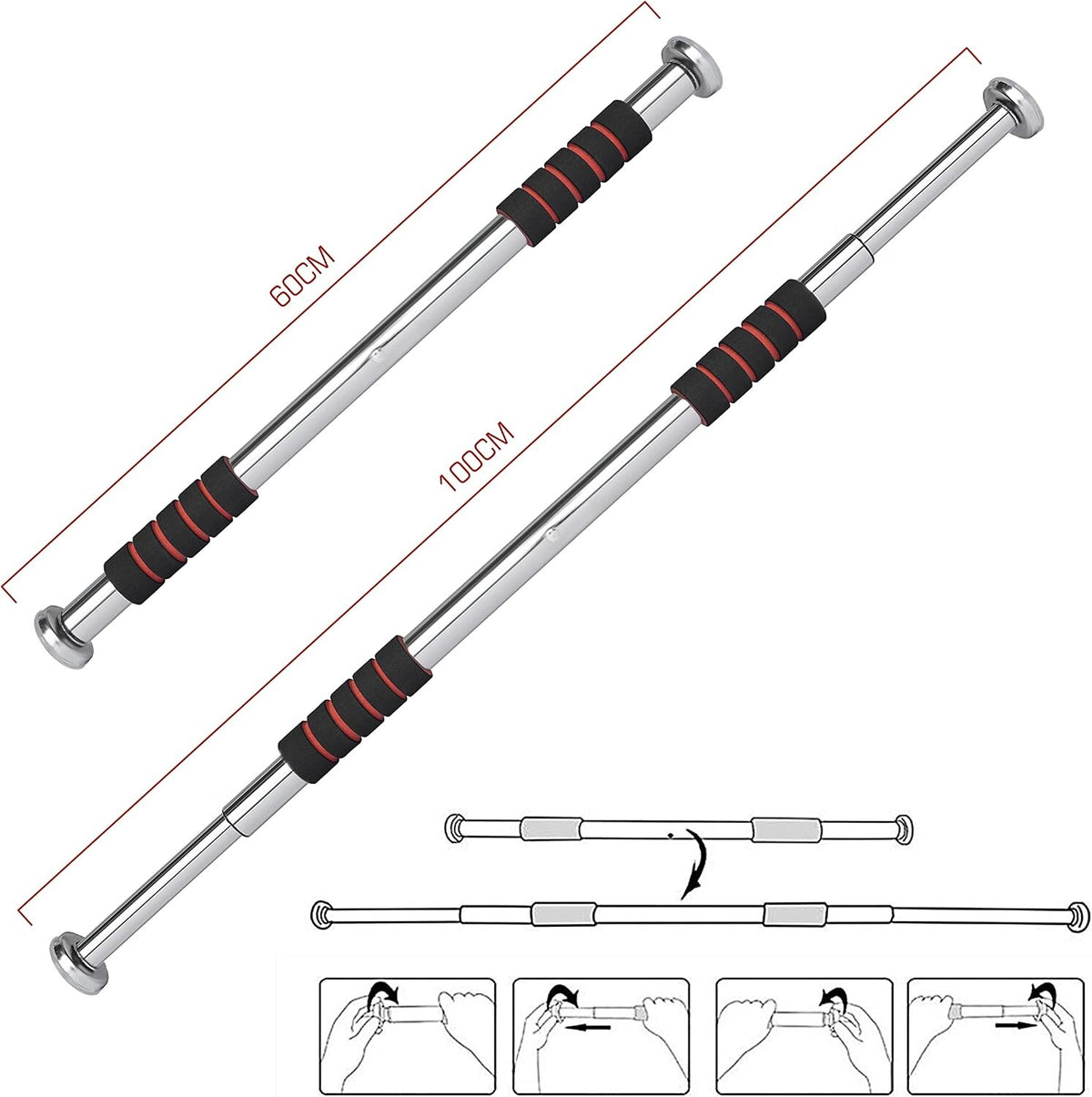 💪 Adjustable Doorway Pull-Up Bar