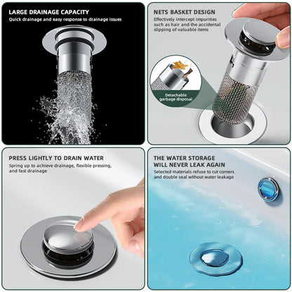 Premium Sink Water Drain Filter with Push Button