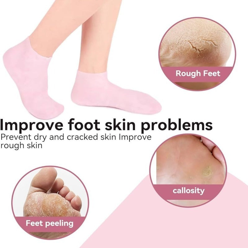 Silicone Moisturising Socks (Pack of 2)