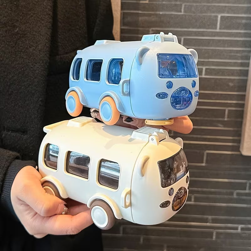 Bus-Shaped Water Bottle with Straw
