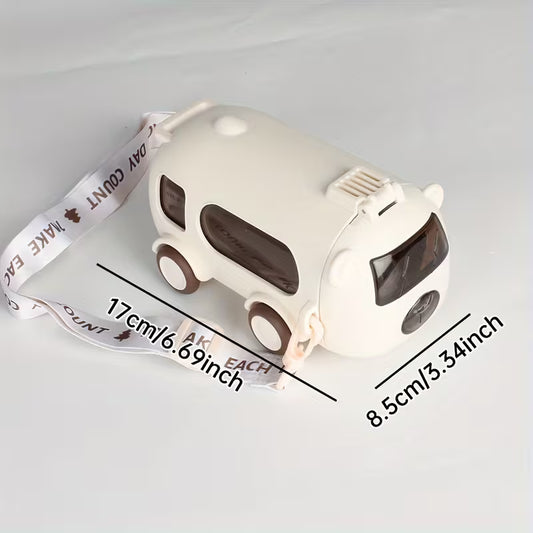 Bus-Shaped Water Bottle with Straw