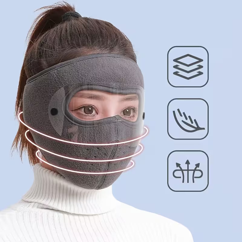 Unisex Thickened Face Mask with Ear Covers for Autumn and Winter