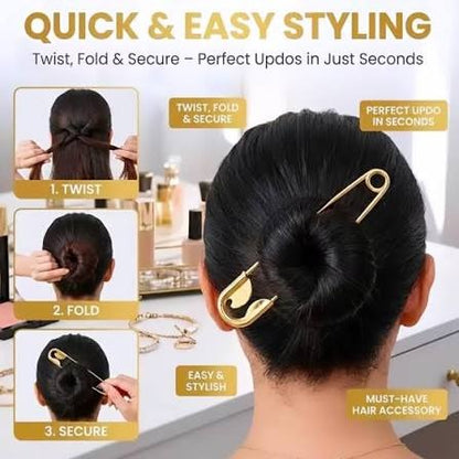 Safety Pin Hair Claw Clip