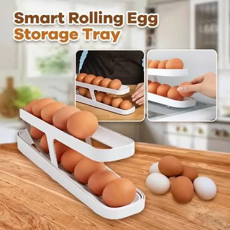 Premium Egg Organizer & Rolling Tray