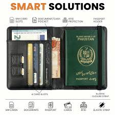 Leather Passport & Card Holder Travel Wallet