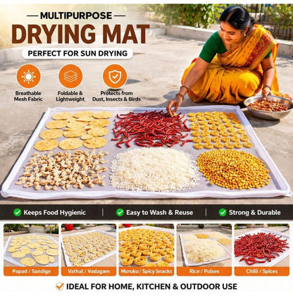 Universal Hygienic Sun Drying Mat for Masala, Haldi, Rice